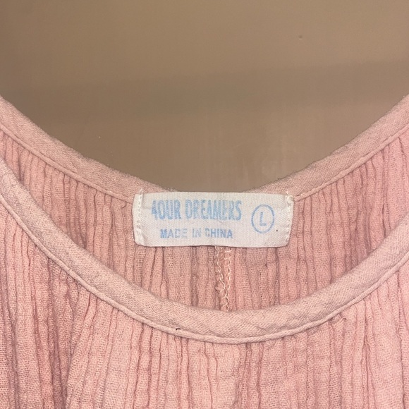 4Our Dreamers summer tiered flutter sleeveless dress size Large pale pink color - Picture 5 of 10